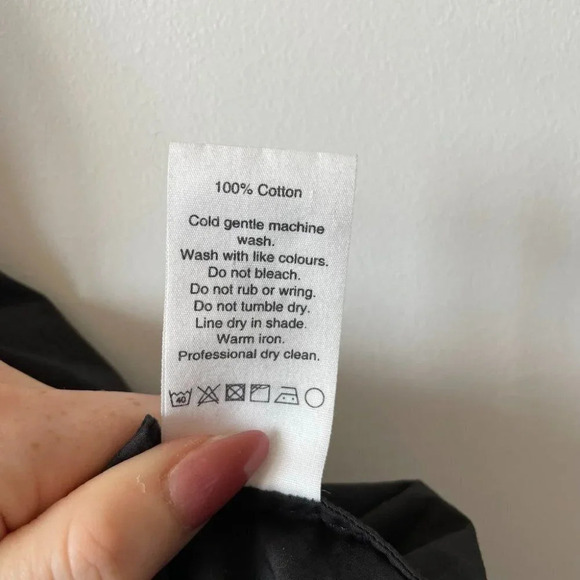 Matteau Tiered Maxi  Long Cotton Square Neck Sundress Black Sz 10 - Picture 10 of 10